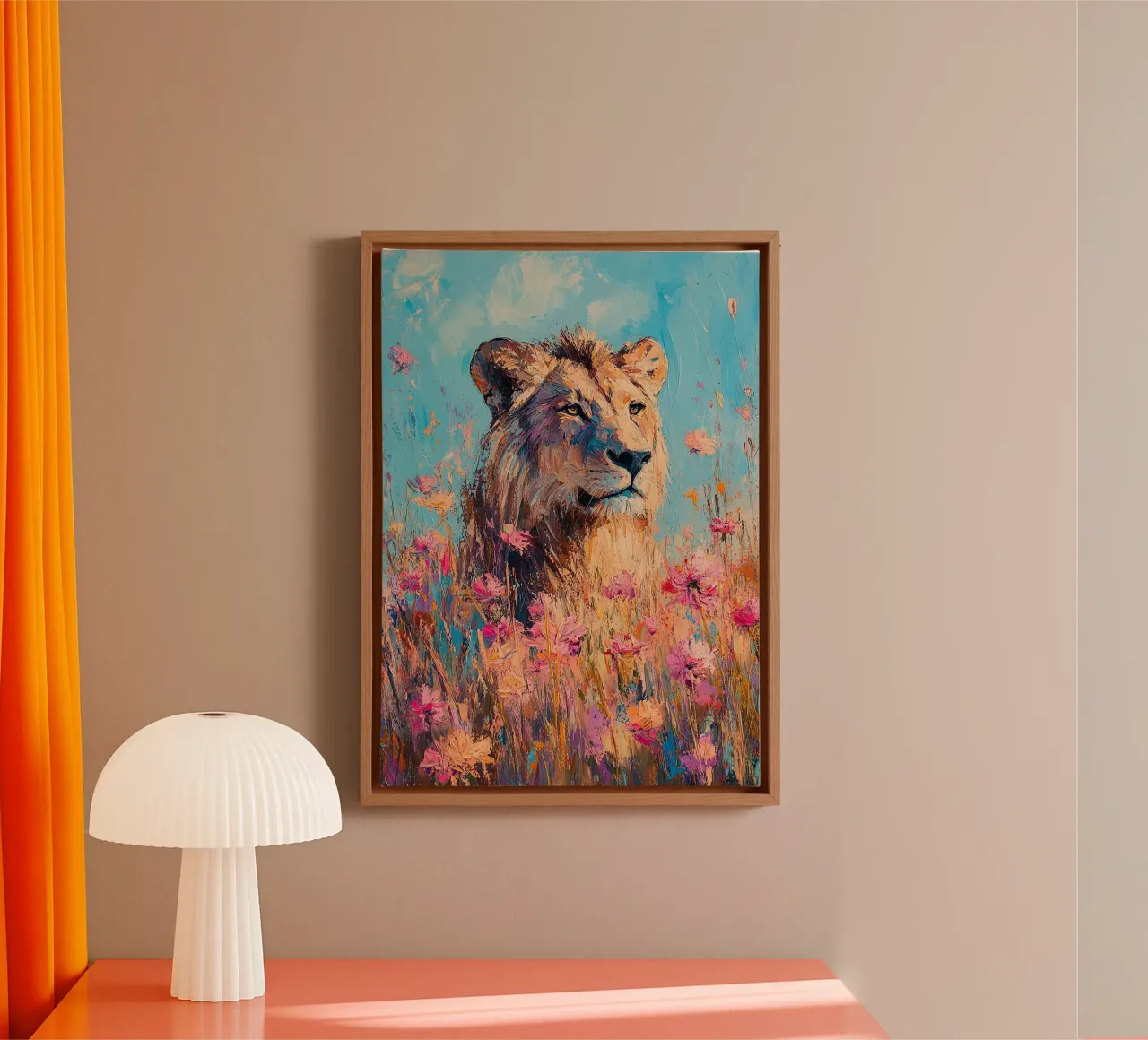 Mane miracle: The power of the king canvas by Nikis Art Studio