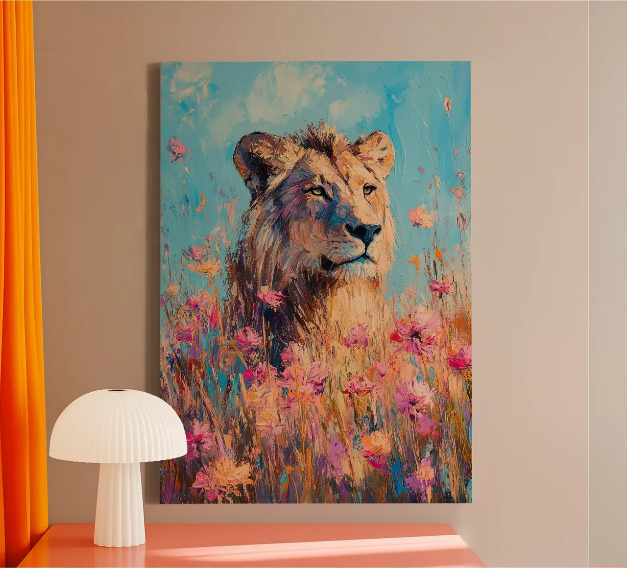 Mane miracle: The power of the king canvas by Nikis Art Studio