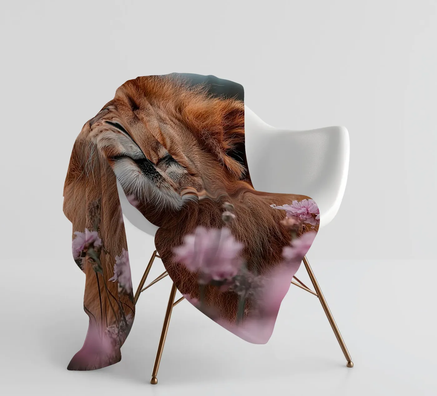 Löwe Fleecedecke von Nikis Art Studio