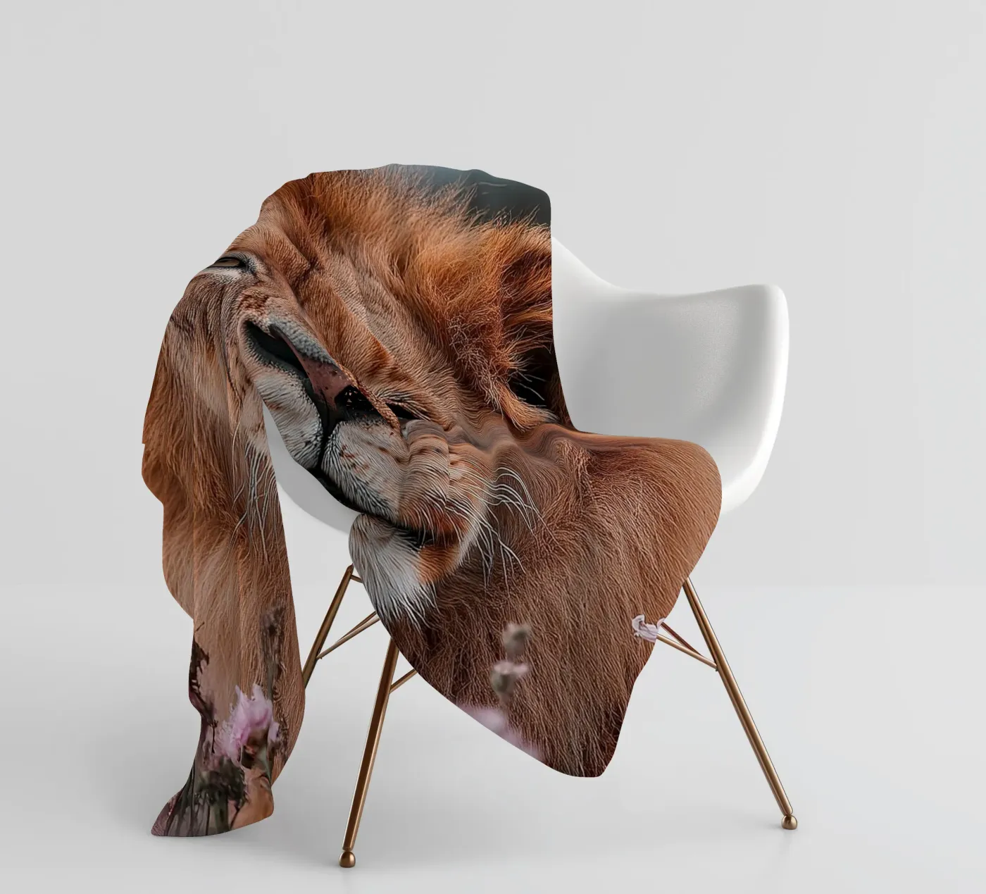 Löwe Fleecedecke von Nikis Art Studio