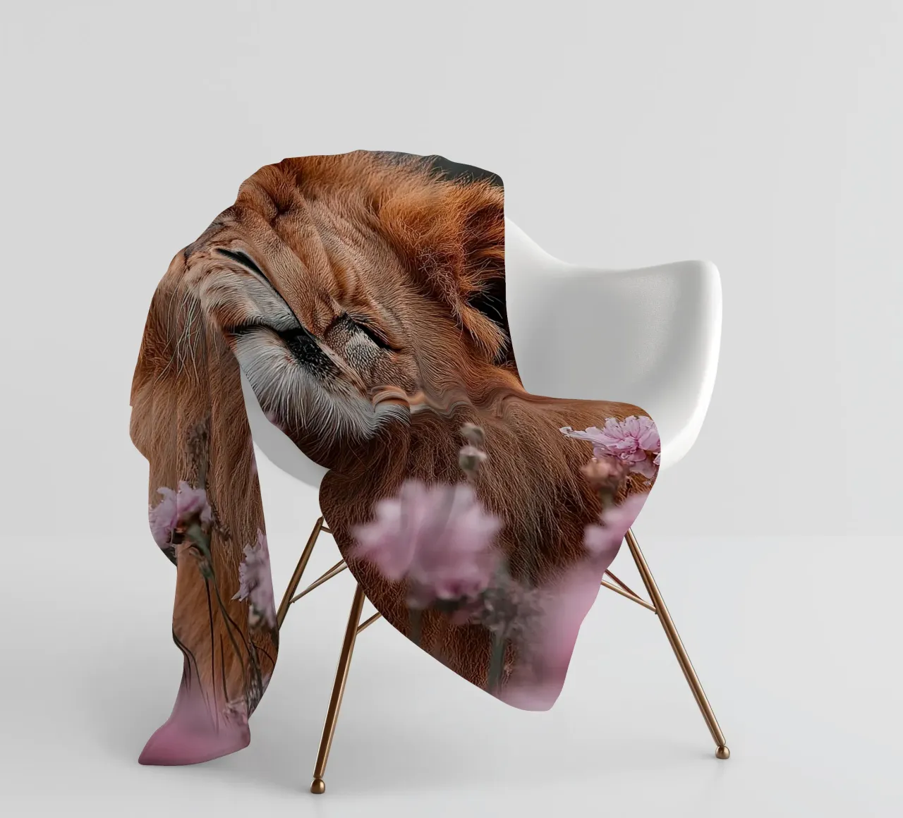 Löwe Fleecedecke von Nikis Art Studio