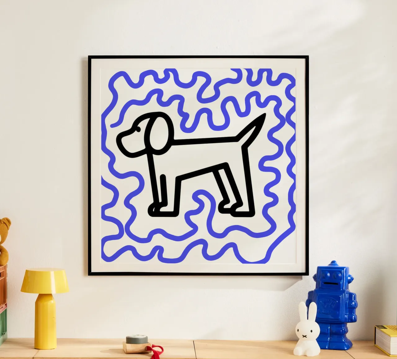 modern dog blue 1 poster da Rezh creations