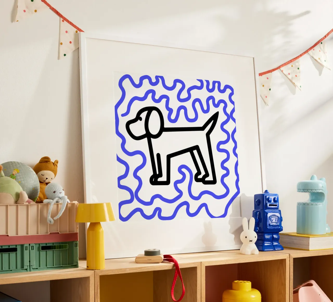 modern dog blue 1 poster da Rezh creations
