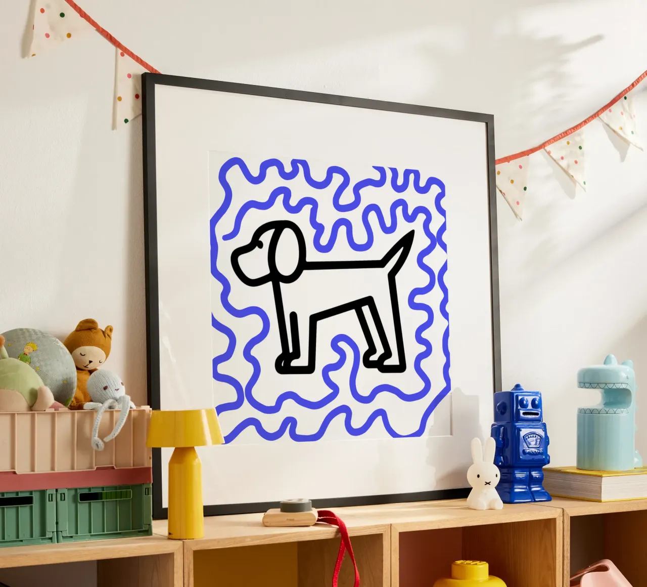 modern dog blue 1 poster da Rezh creations