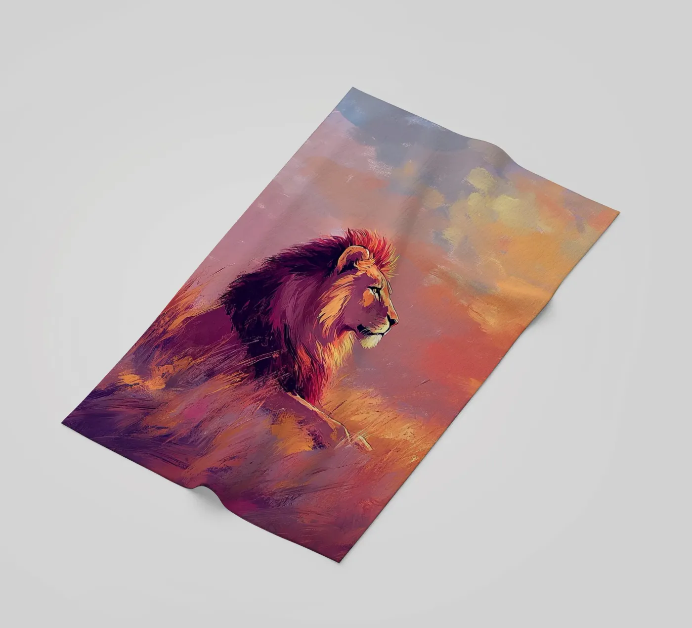 Lion strandhanddoek van Nikis Art Studio