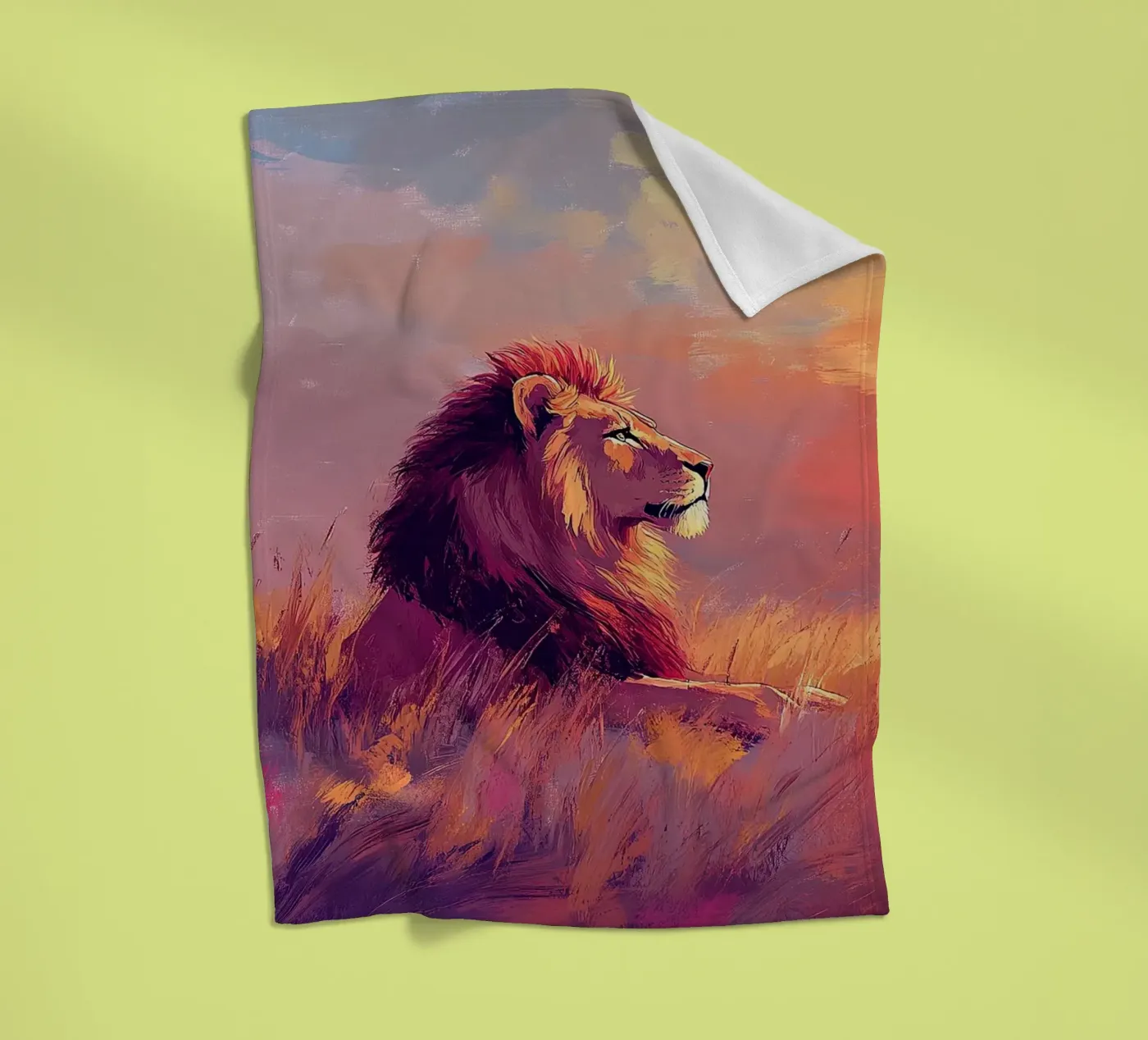 Löwe Fleecedecke von Nikis Art Studio