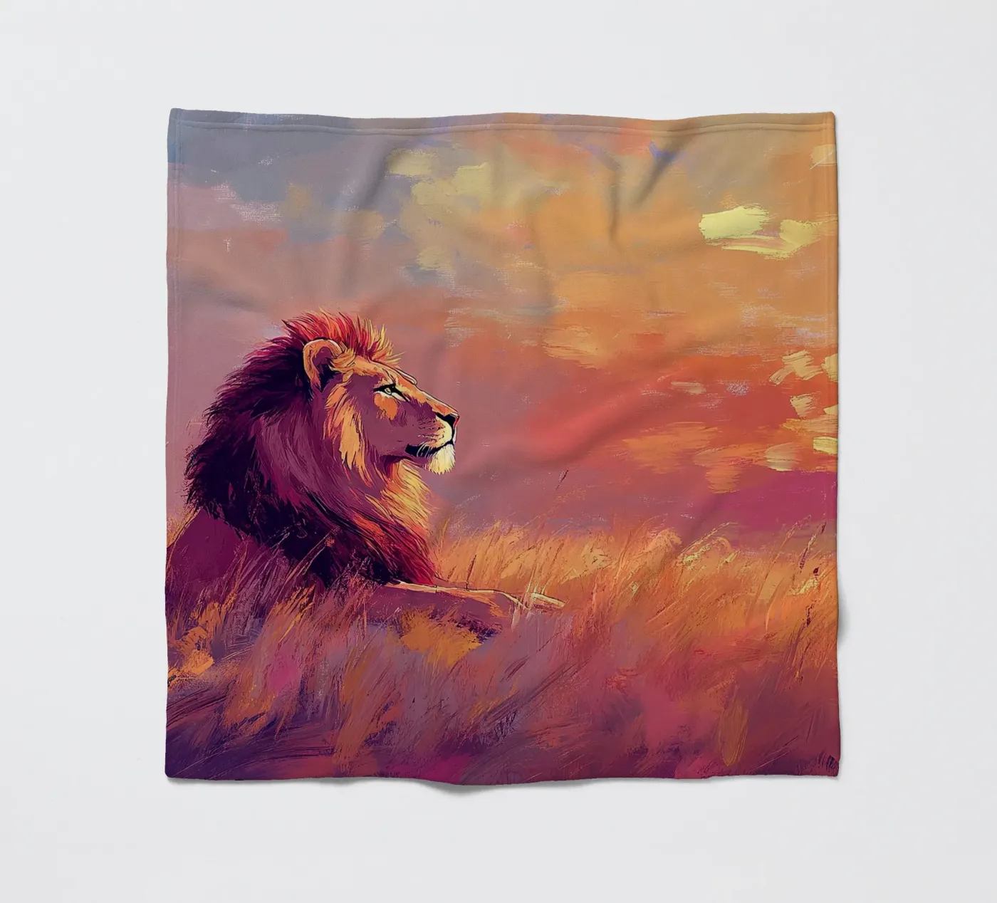 Löwe Fleecedecke von Nikis Art Studio