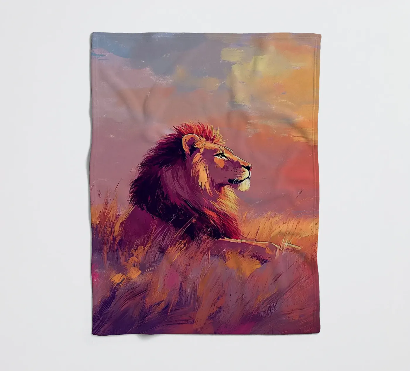 Löwe Fleecedecke von Nikis Art Studio