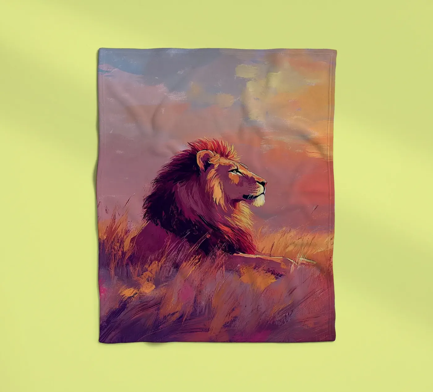 Löwe Fleecedecke von Nikis Art Studio