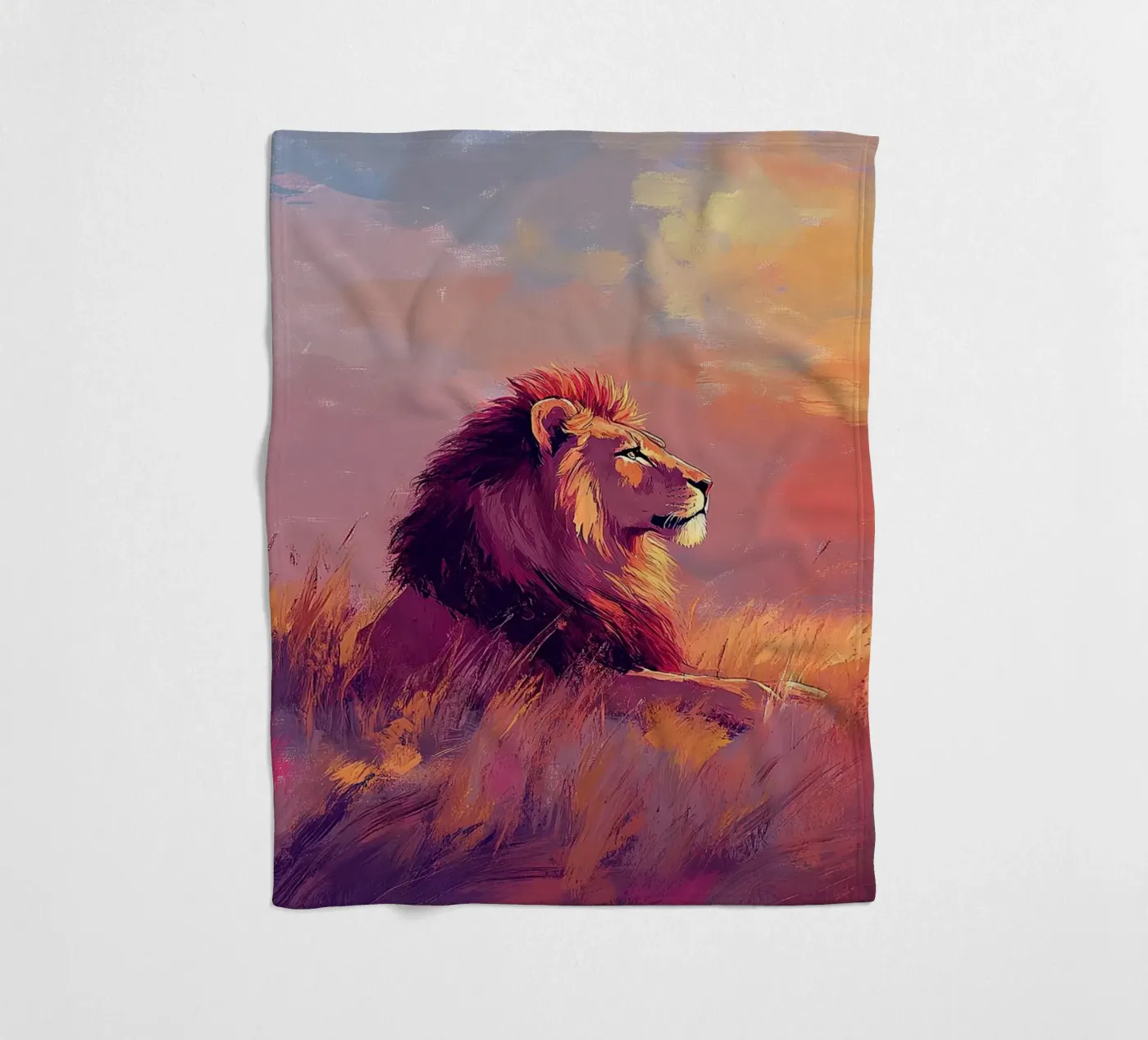 Löwe Fleecedecke von Nikis Art Studio