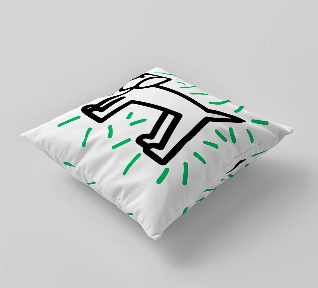 modern dog green 2 cuscino da Rezh creations
