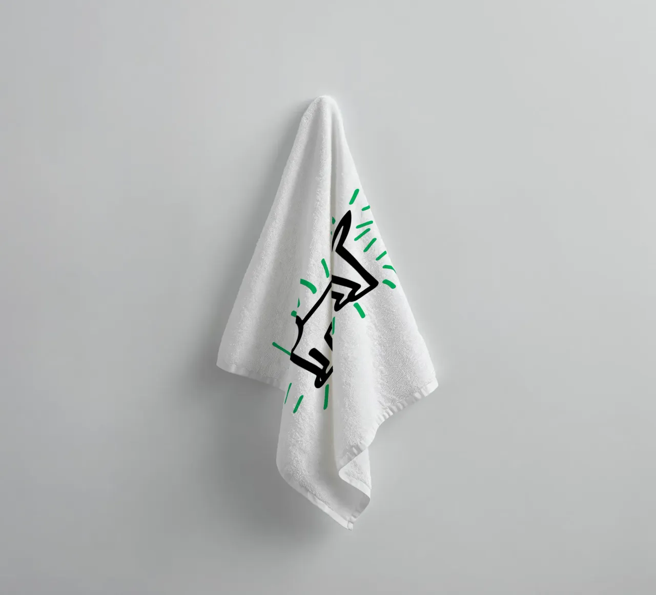 modern dog green 2 Handtuch von Rezh creations