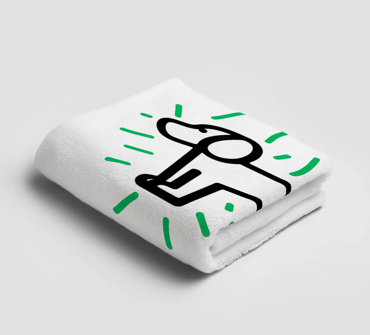 modern dog green 2 Handtuch von Rezh creations