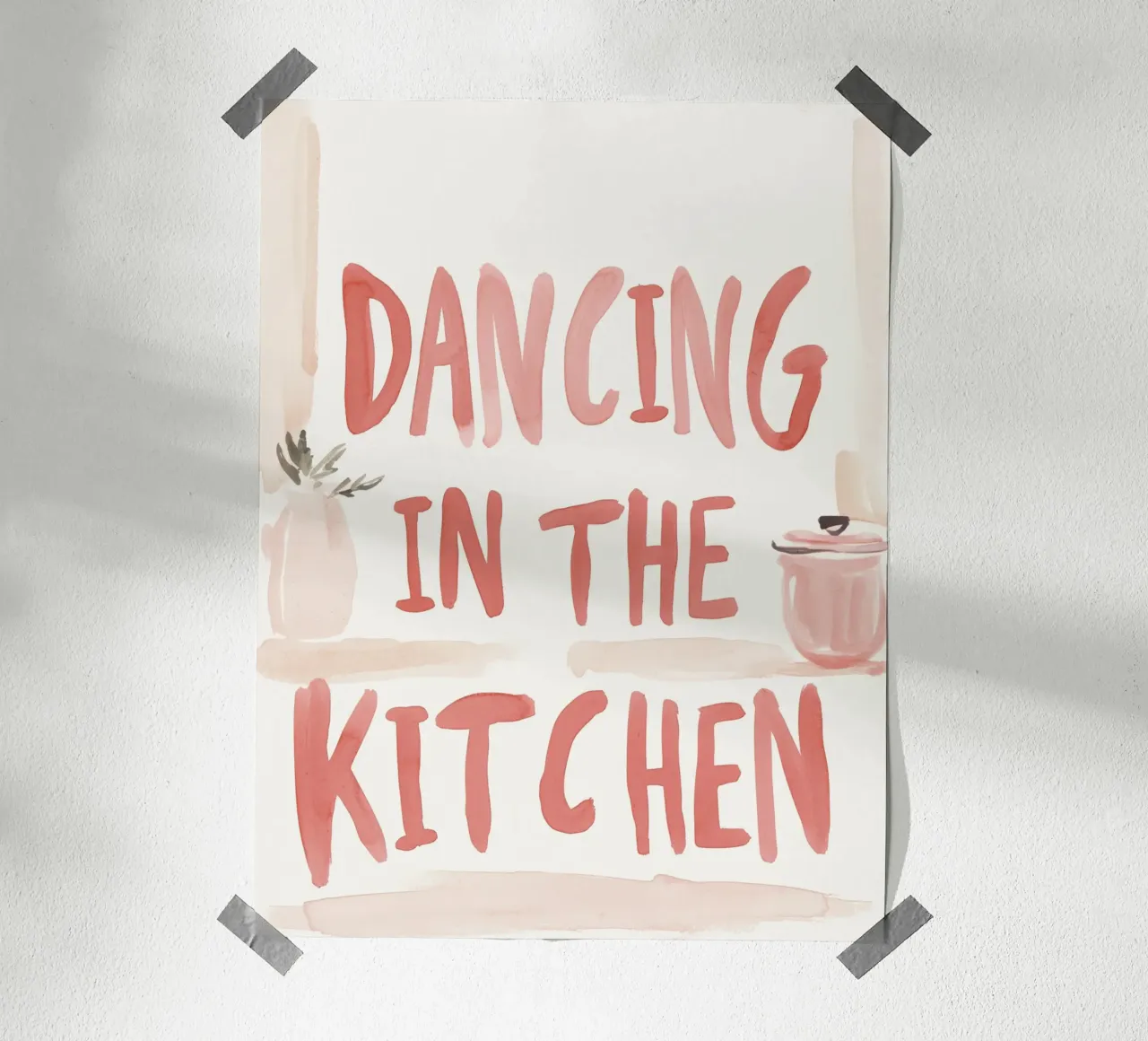 Dancing In The Kitchen poster con telaio in alluminio da treechild
