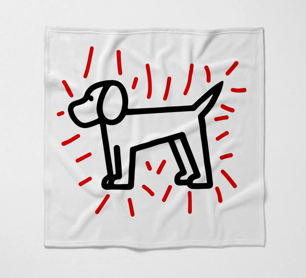 modern dog red 2 coperta in pile da Rezh creations