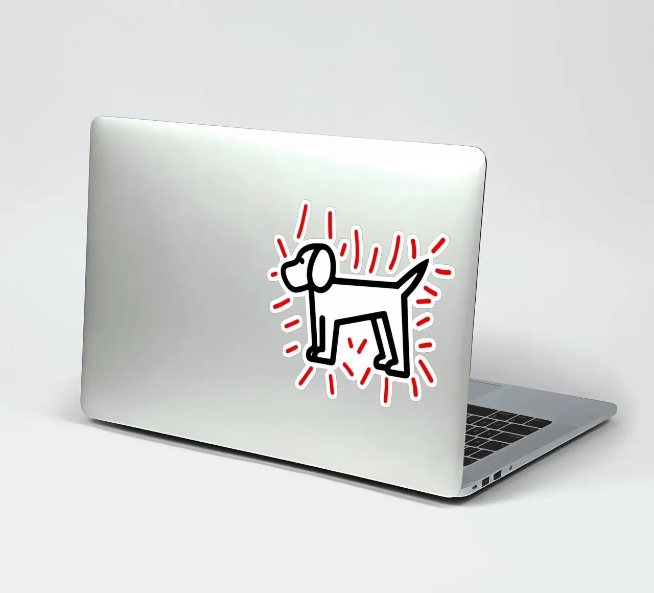 modern dog red 2 sticker by Rezh creations