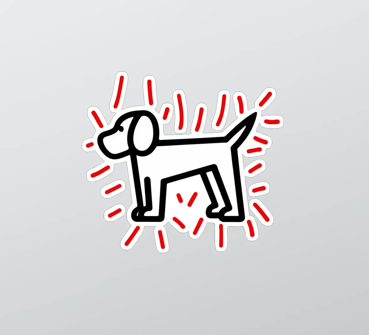 modern dog red 2 sticker by Rezh creations