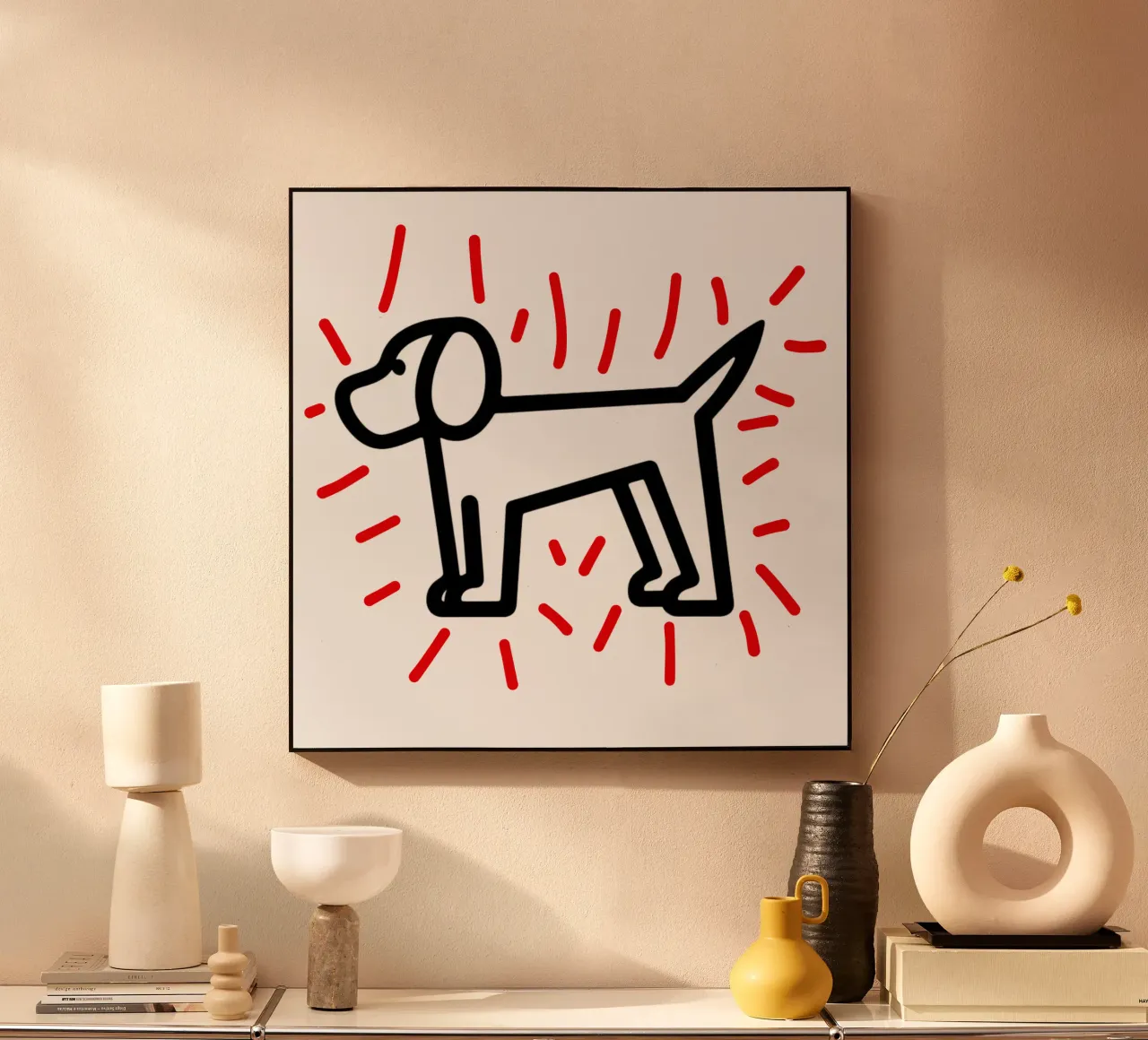 modern dog red 2 alluminio dibond da Rezh creations