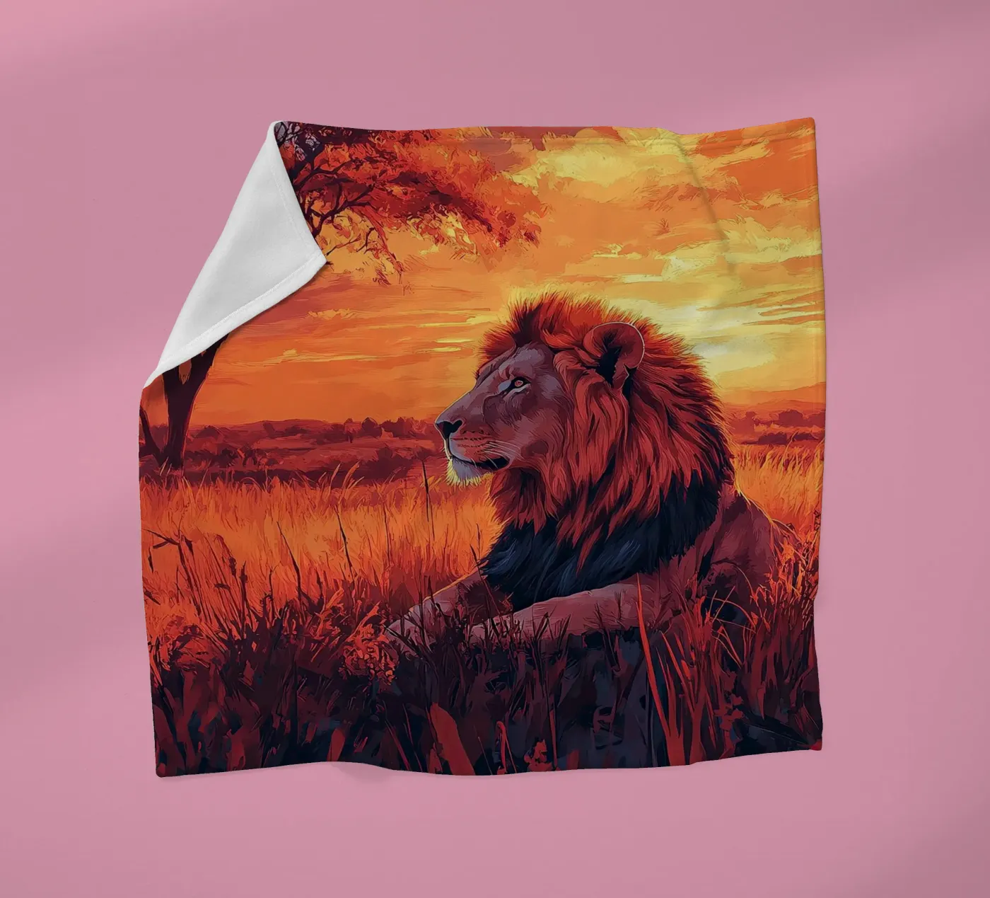 Löwe Fleecedecke von Nikis Art Studio