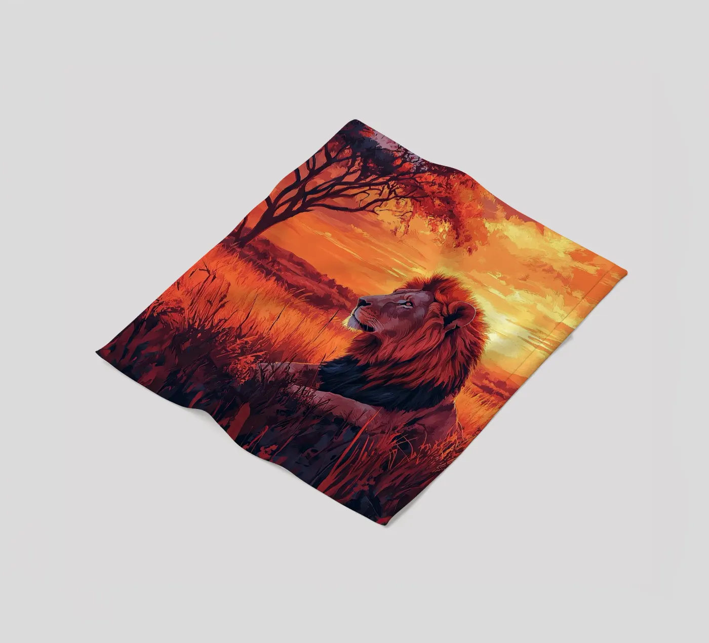 Löwe Fleecedecke von Nikis Art Studio