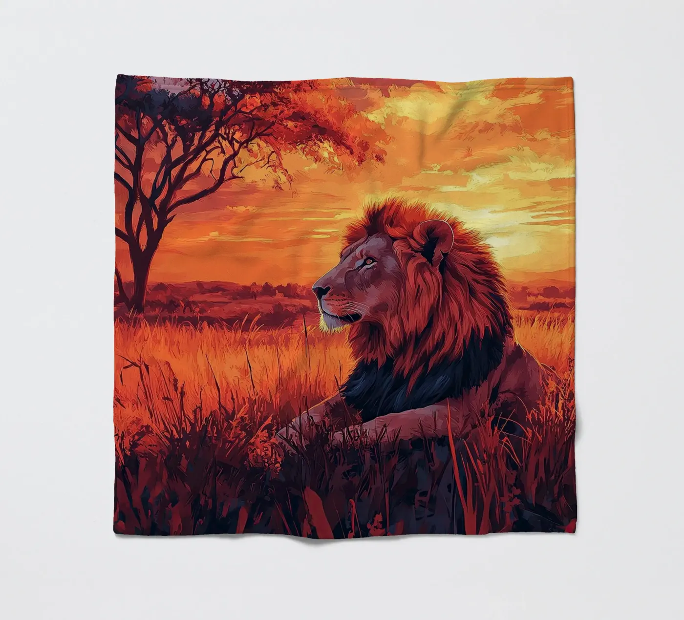 Löwe Fleecedecke von Nikis Art Studio