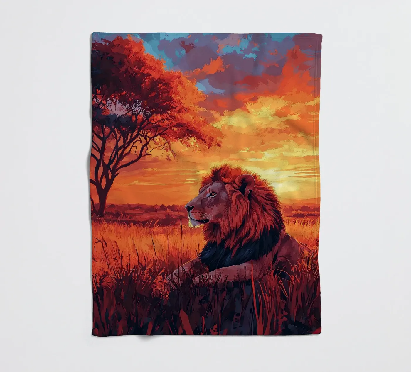 Löwe Fleecedecke von Nikis Art Studio