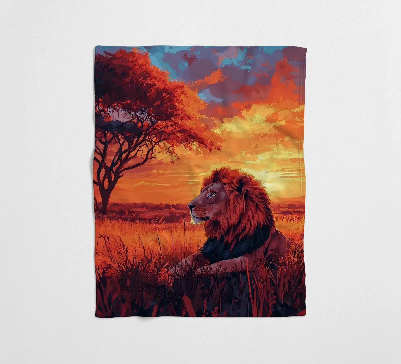 Löwe Fleecedecke von Nikis Art Studio