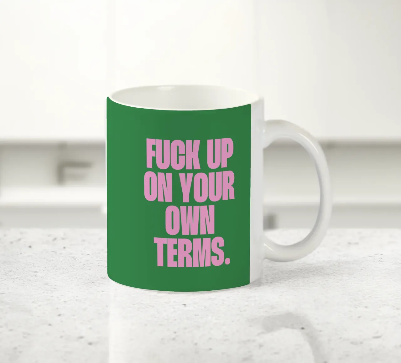 Joder con tu propio término cita taza de cerámica de Paigaam Studio