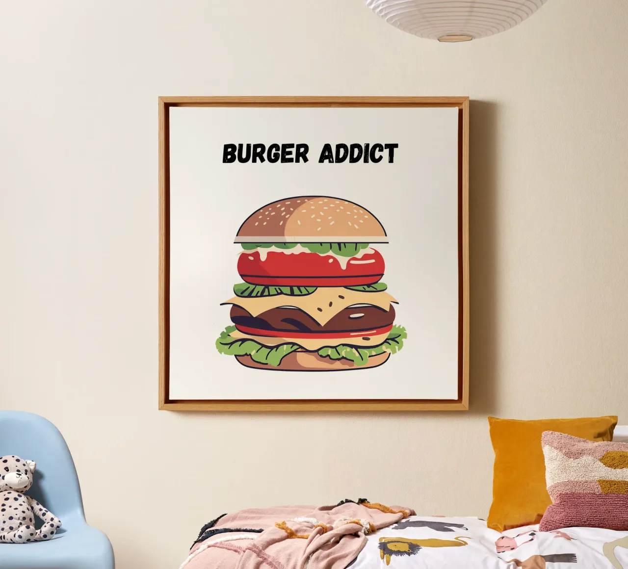 burger addict tela con Cornice a cassetta da Rezh creations