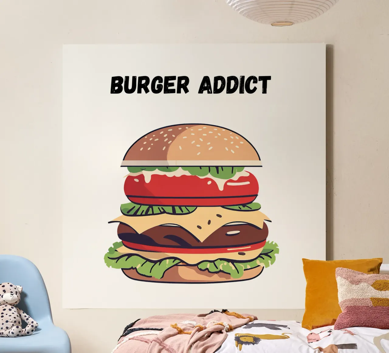 burger addict tela con Cornice a cassetta da Rezh creations