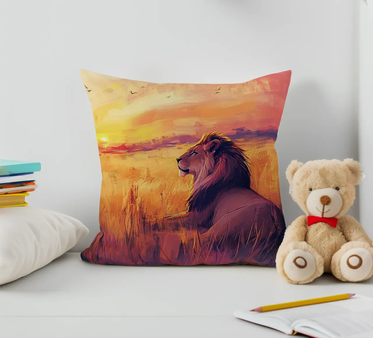 Nell'occhio del re: l'anima di un leone cuscino da Nikis Art Studio