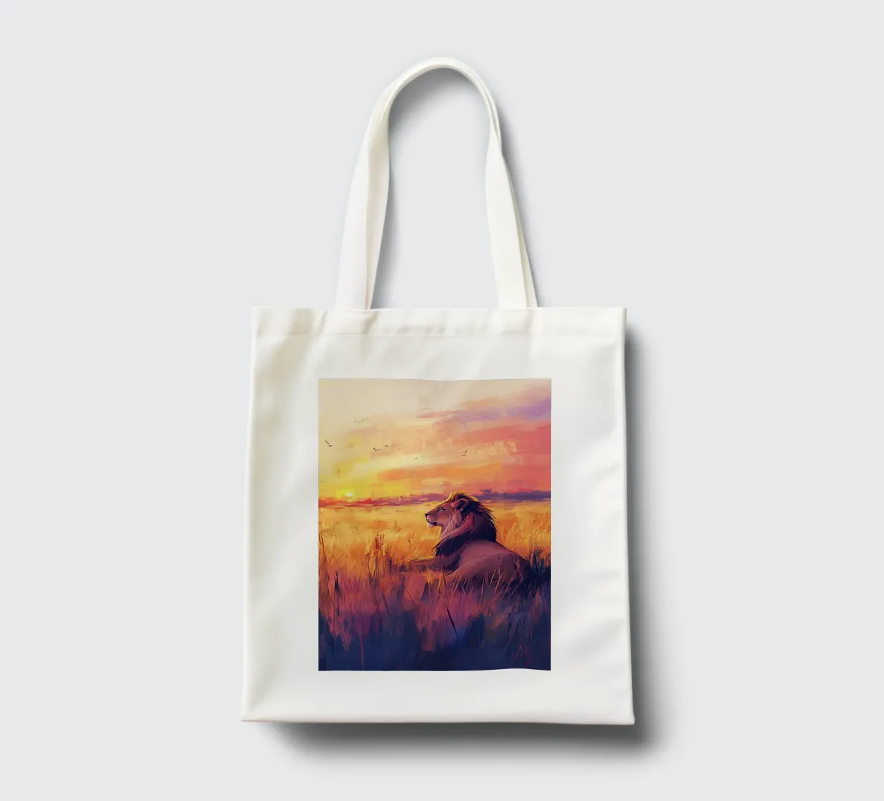 Nell'occhio del re: l'anima di un leone borsa in juta da Nikis Art Studio