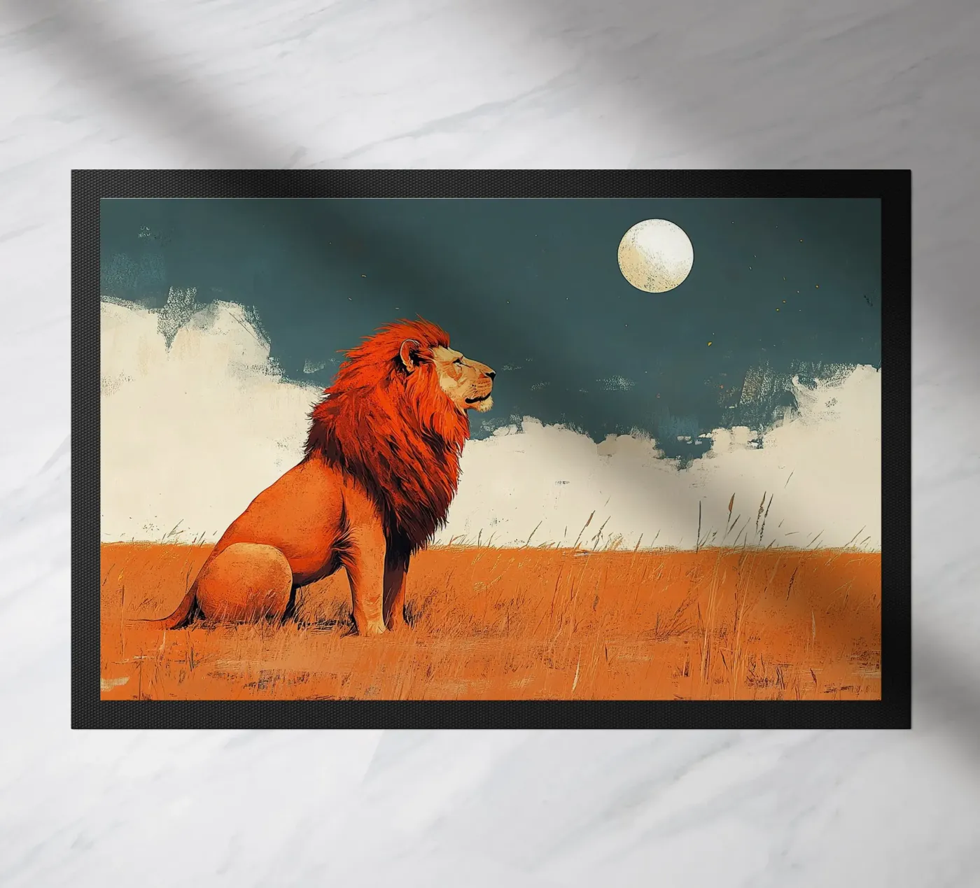 Lion doormat by Nikis Art Studio