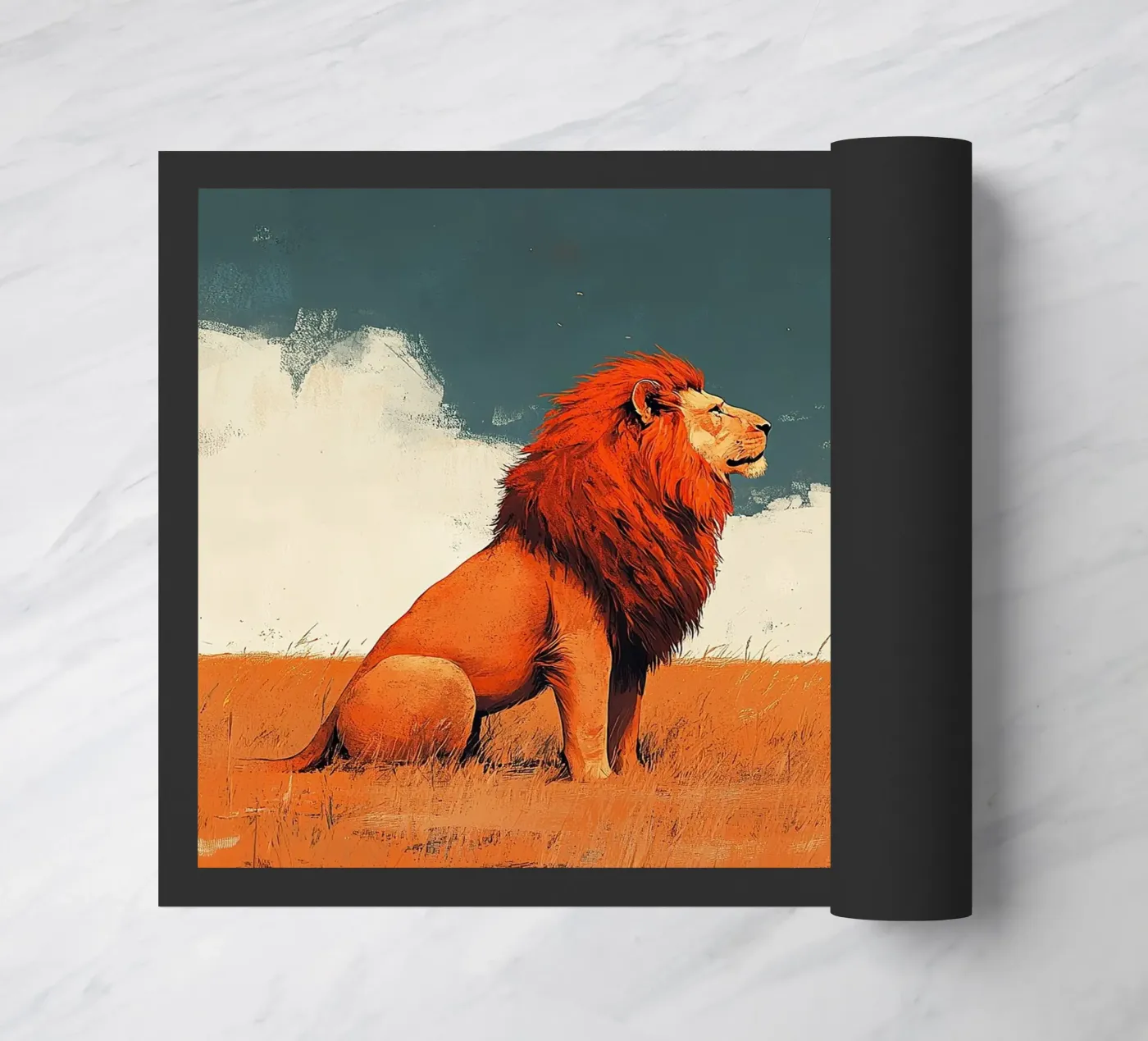 Lion doormat by Nikis Art Studio