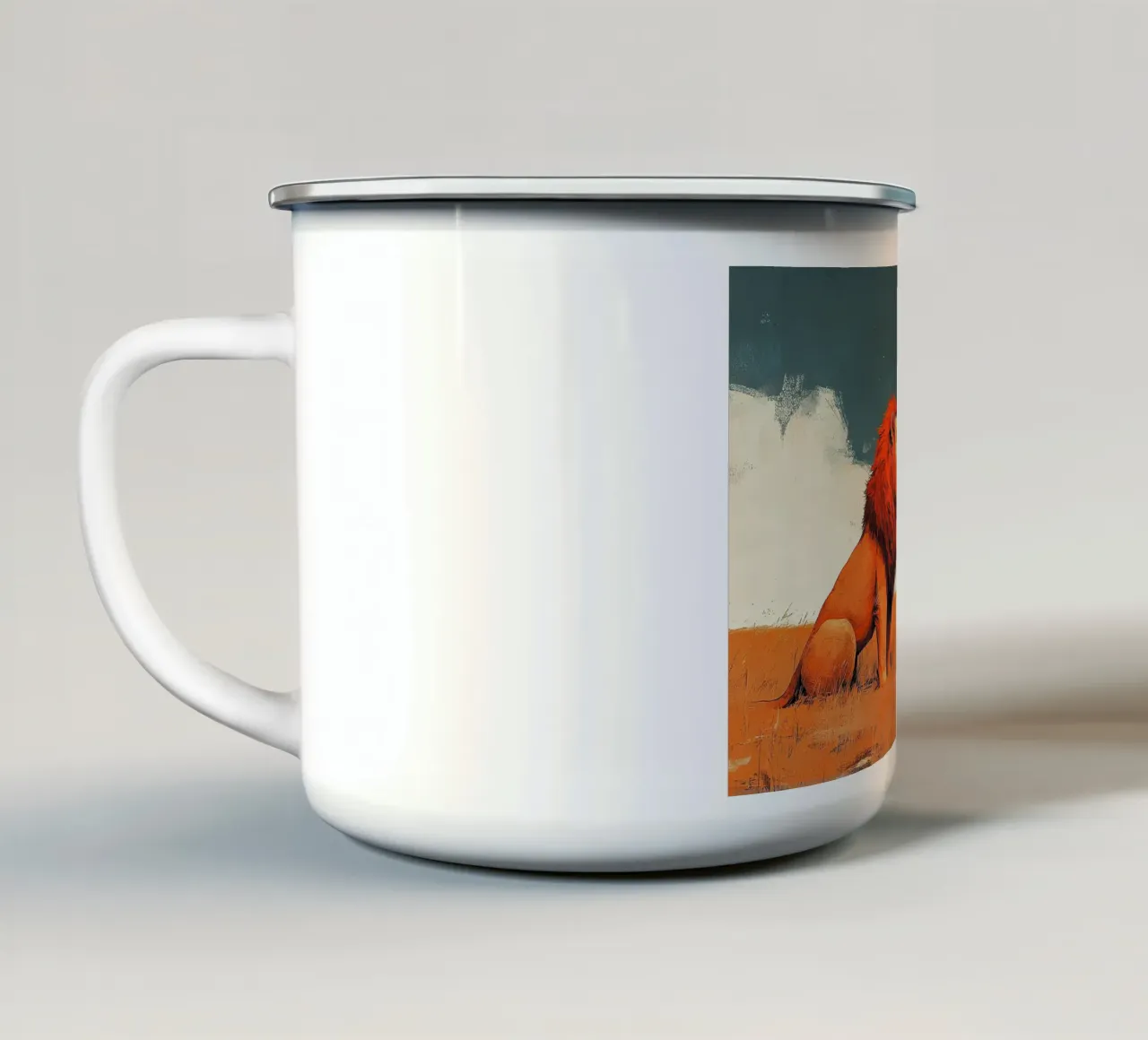 Leone tazza in smalto da Nikis Art Studio