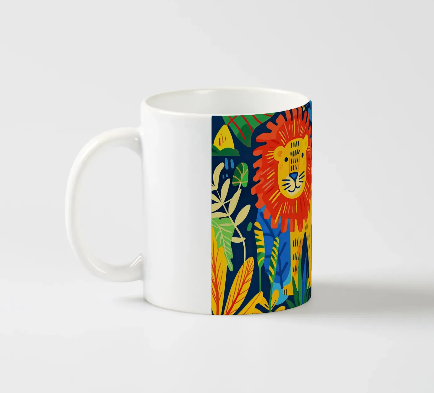 Lion ceramic mug by Nikis Art Studio