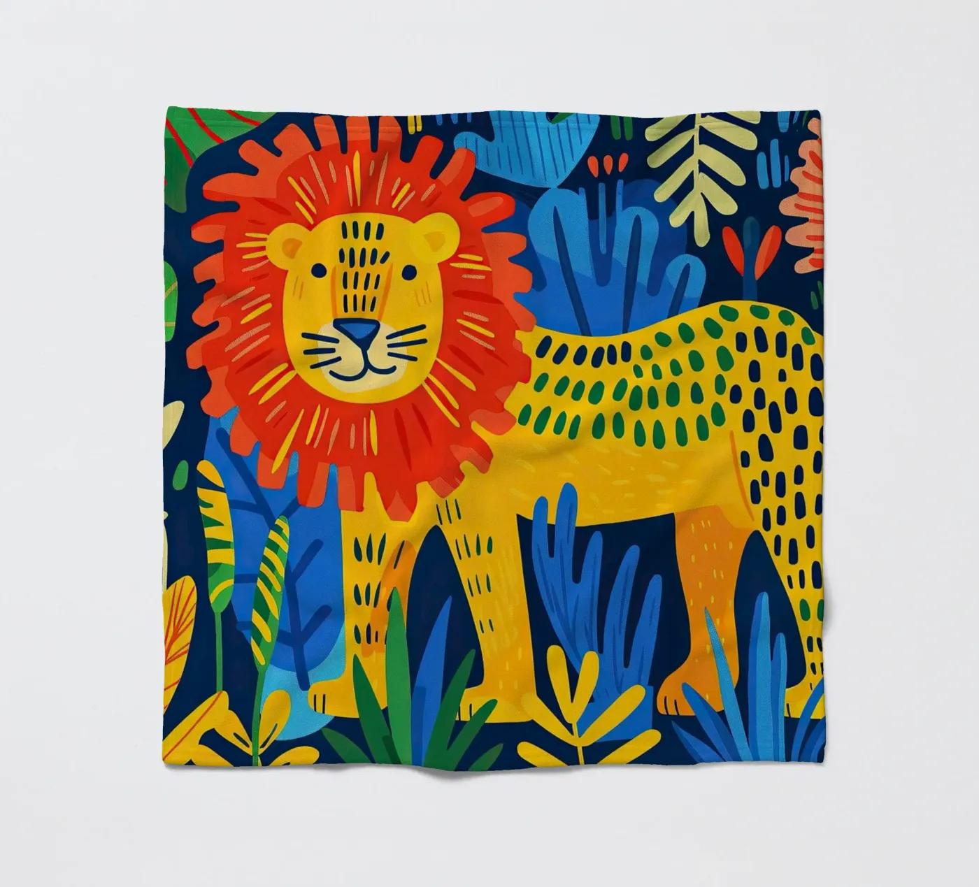 Löwe Fleecedecke von Nikis Art Studio