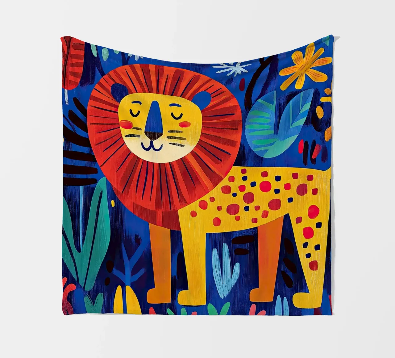 Löwe Fleecedecke von Nikis Art Studio