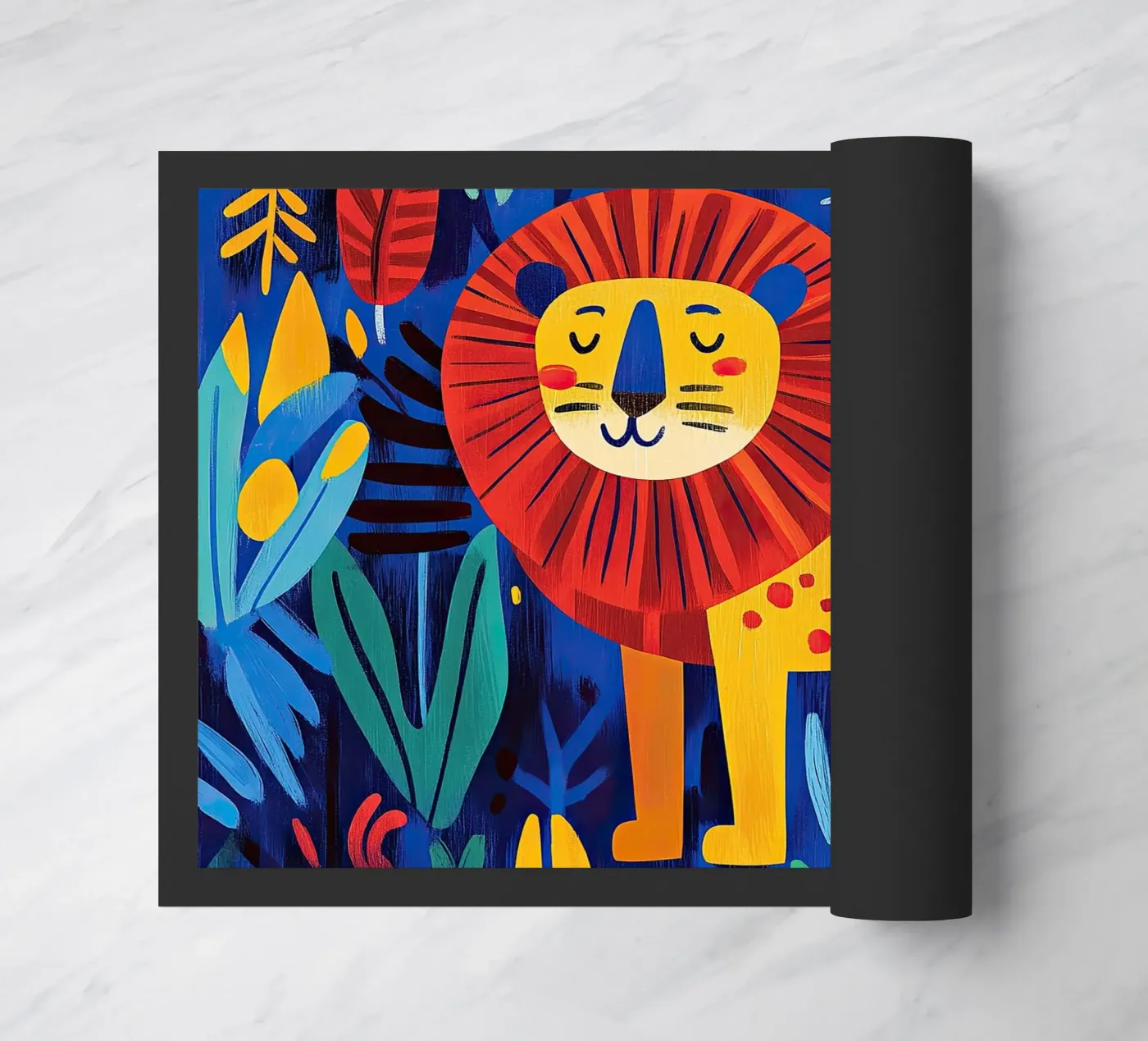 Löwe Fußmatte von Nikis Art Studio