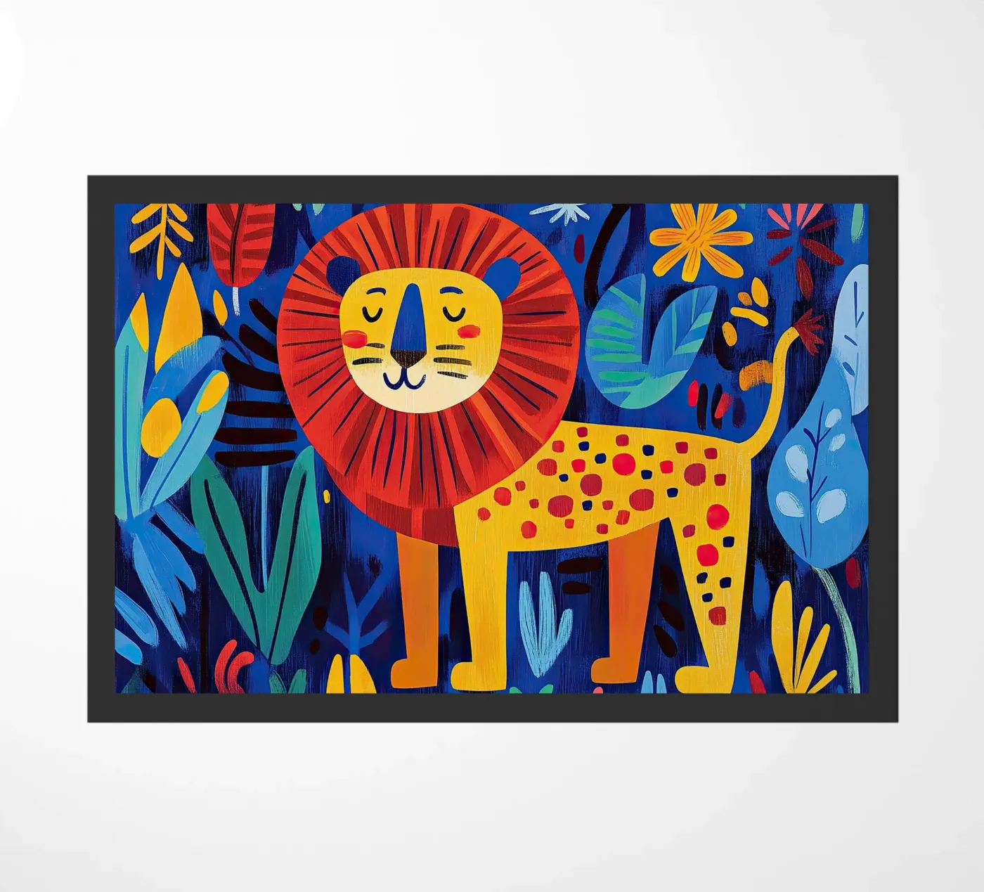 Löwe Fußmatte von Nikis Art Studio