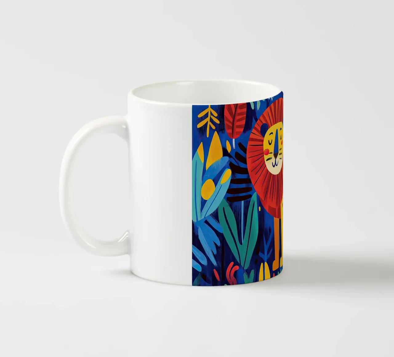 Lion ceramic mug by Nikis Art Studio