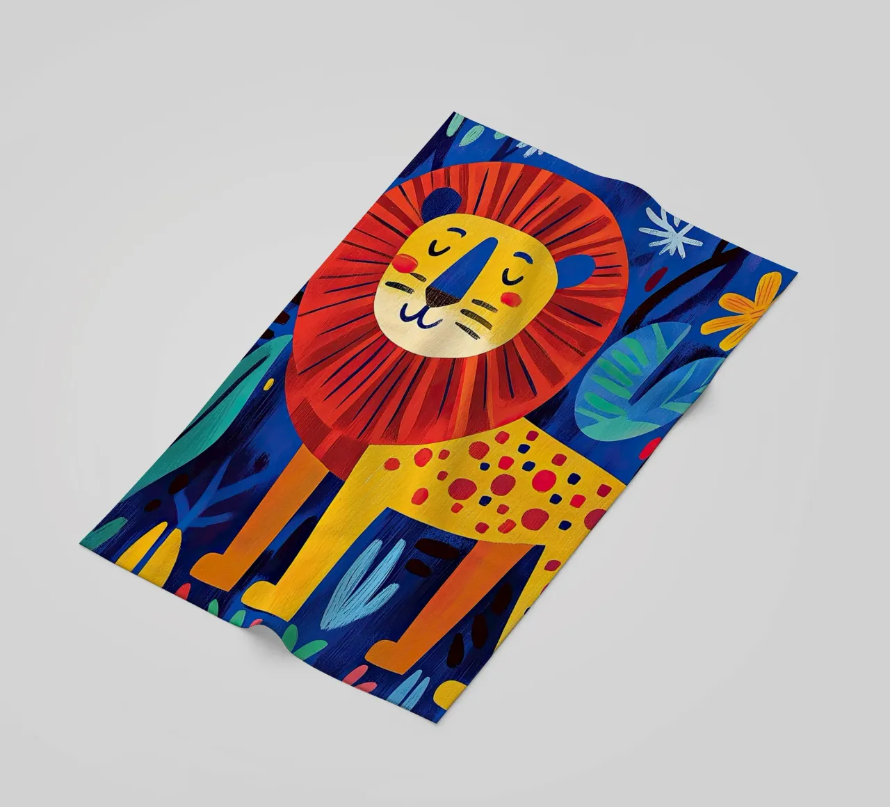 Lion beach towel by Nikis Art Studio