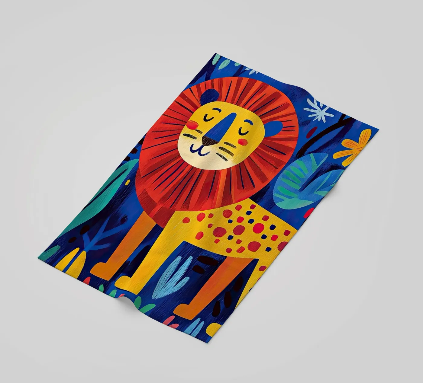 Lion beach towel by Nikis Art Studio
