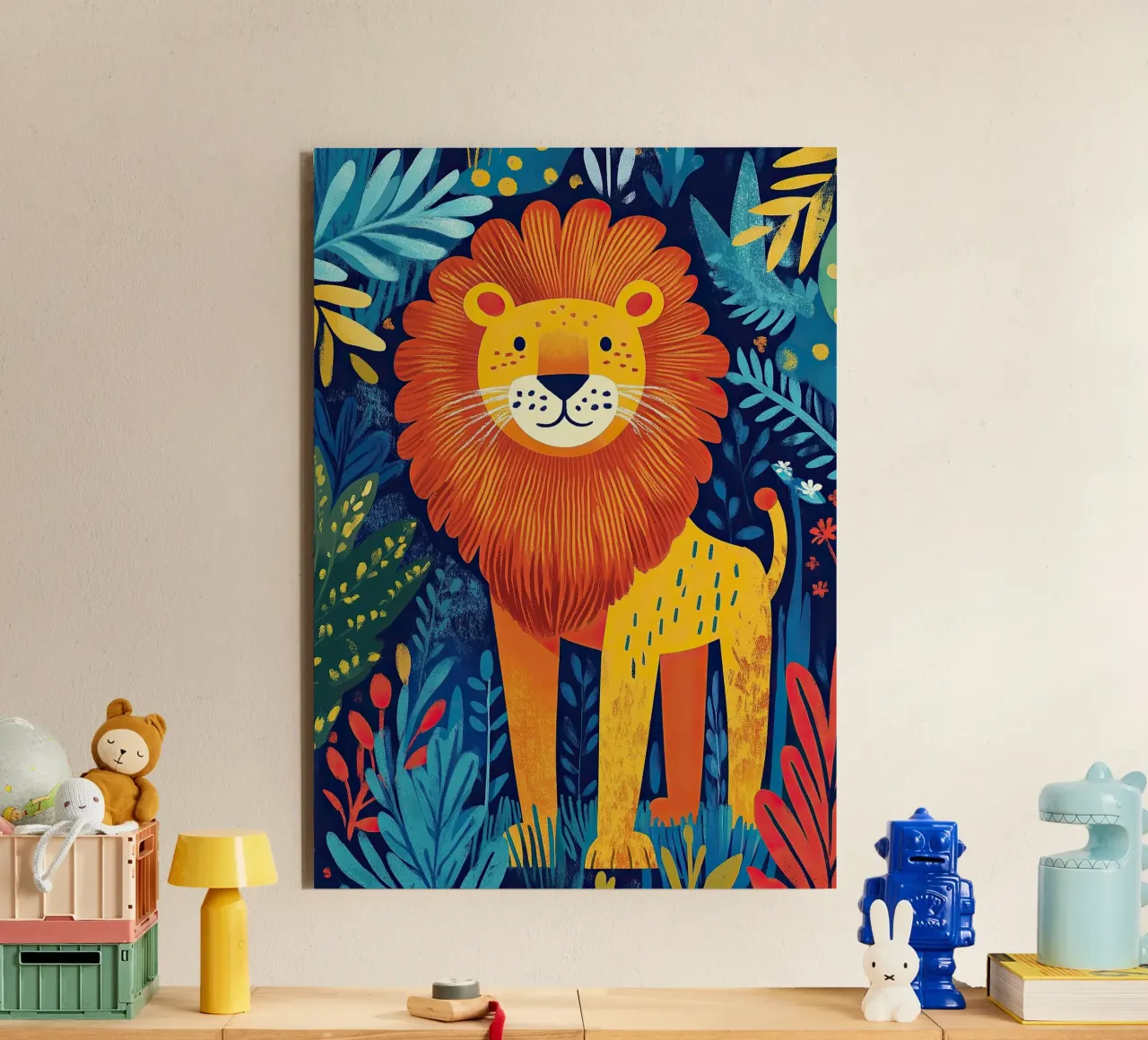 Il leone nel suo pieno splendore alluminio dibond da Nikis Art Studio