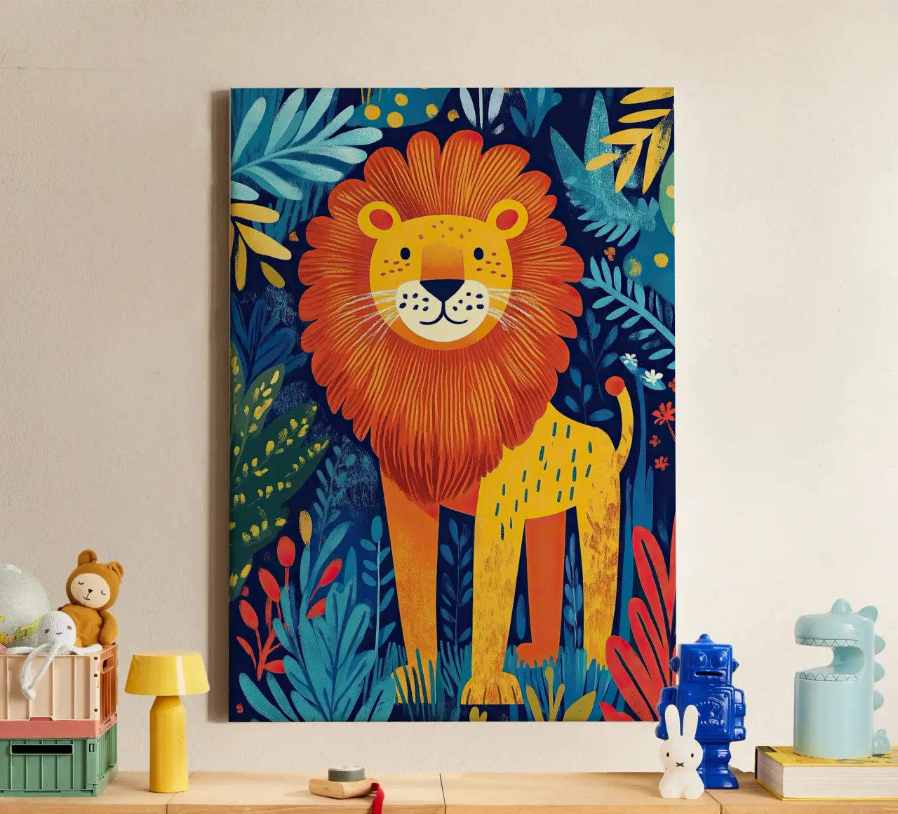 The lion in its full splendour canvas by Nikis Art Studio
