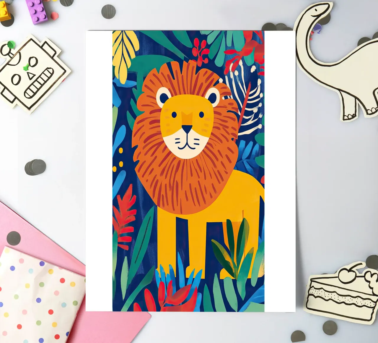 Lion planche autocollant de Nikis Art Studio