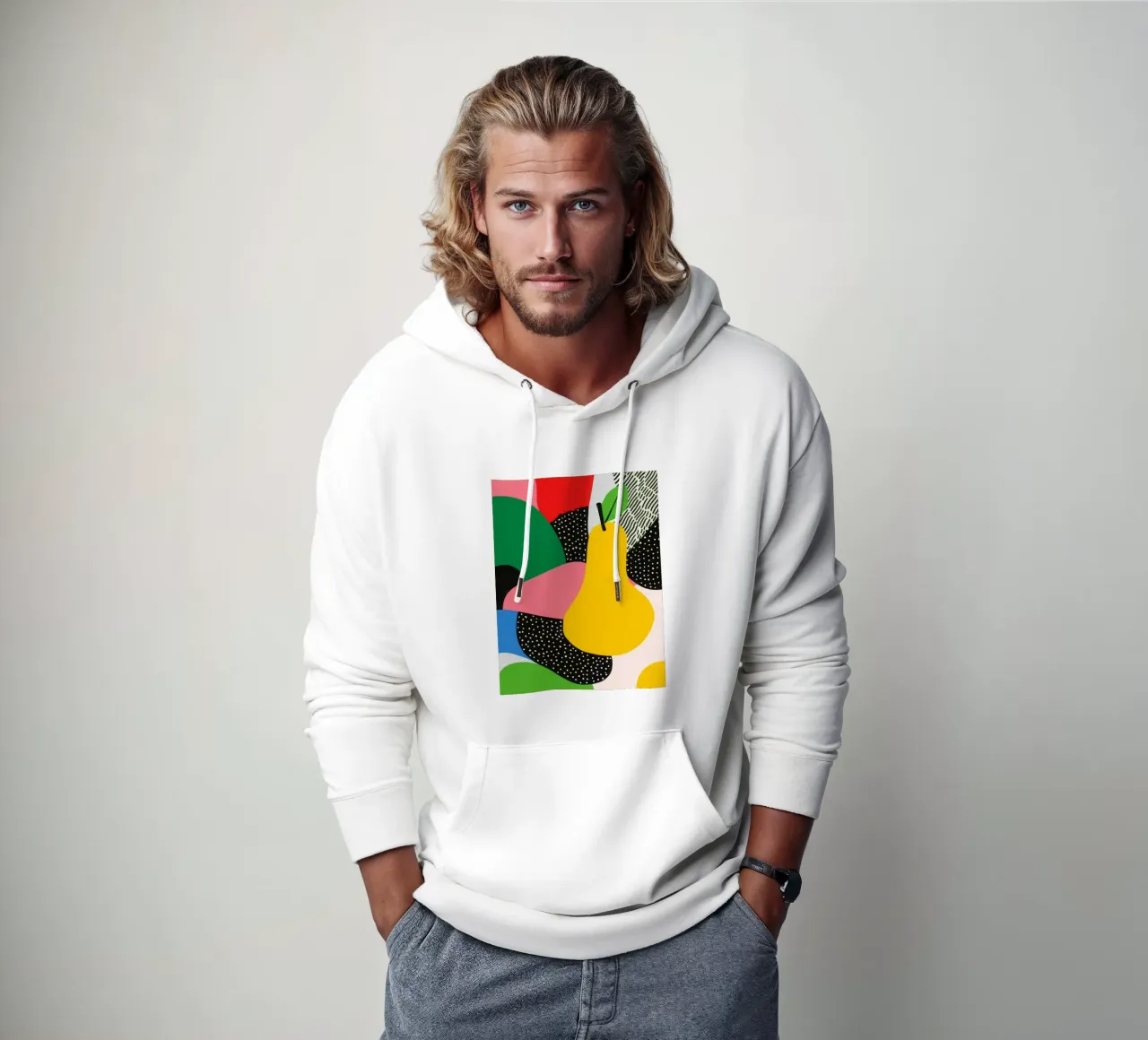 Pop-Birne und grafische Muster Hoodie von Pop and Fruits - Affiches & posters