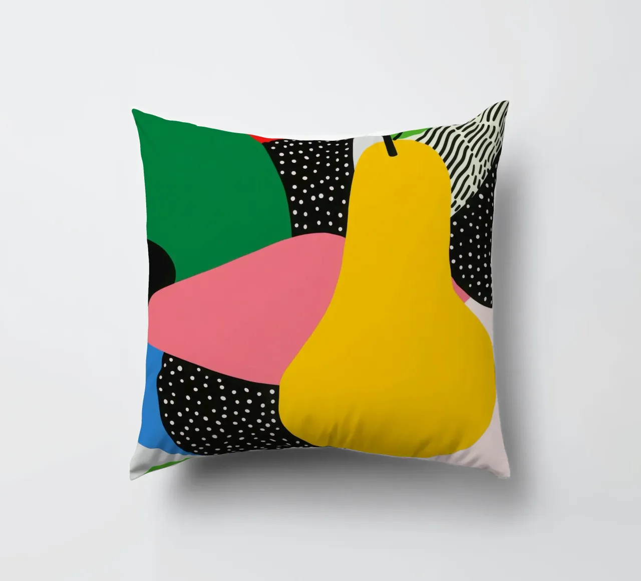 Pop-Birne und grafische Muster Kissen von Pop and Fruits - Affiches & posters