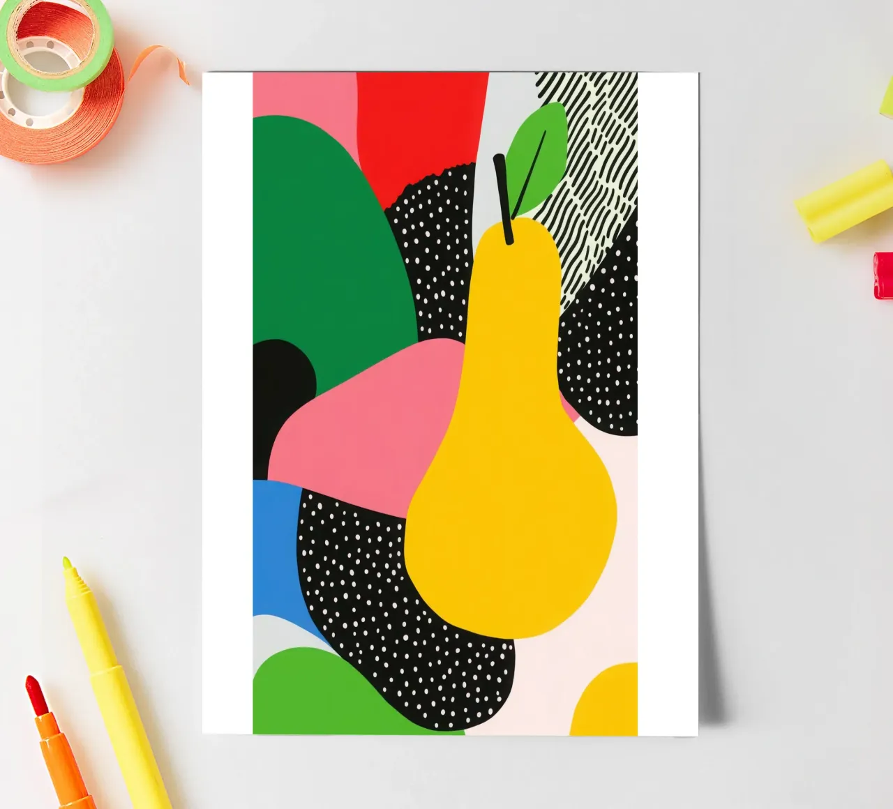 Pop Pear e design grafico foglio adesivo da Pop and Fruits - Affiches & posters