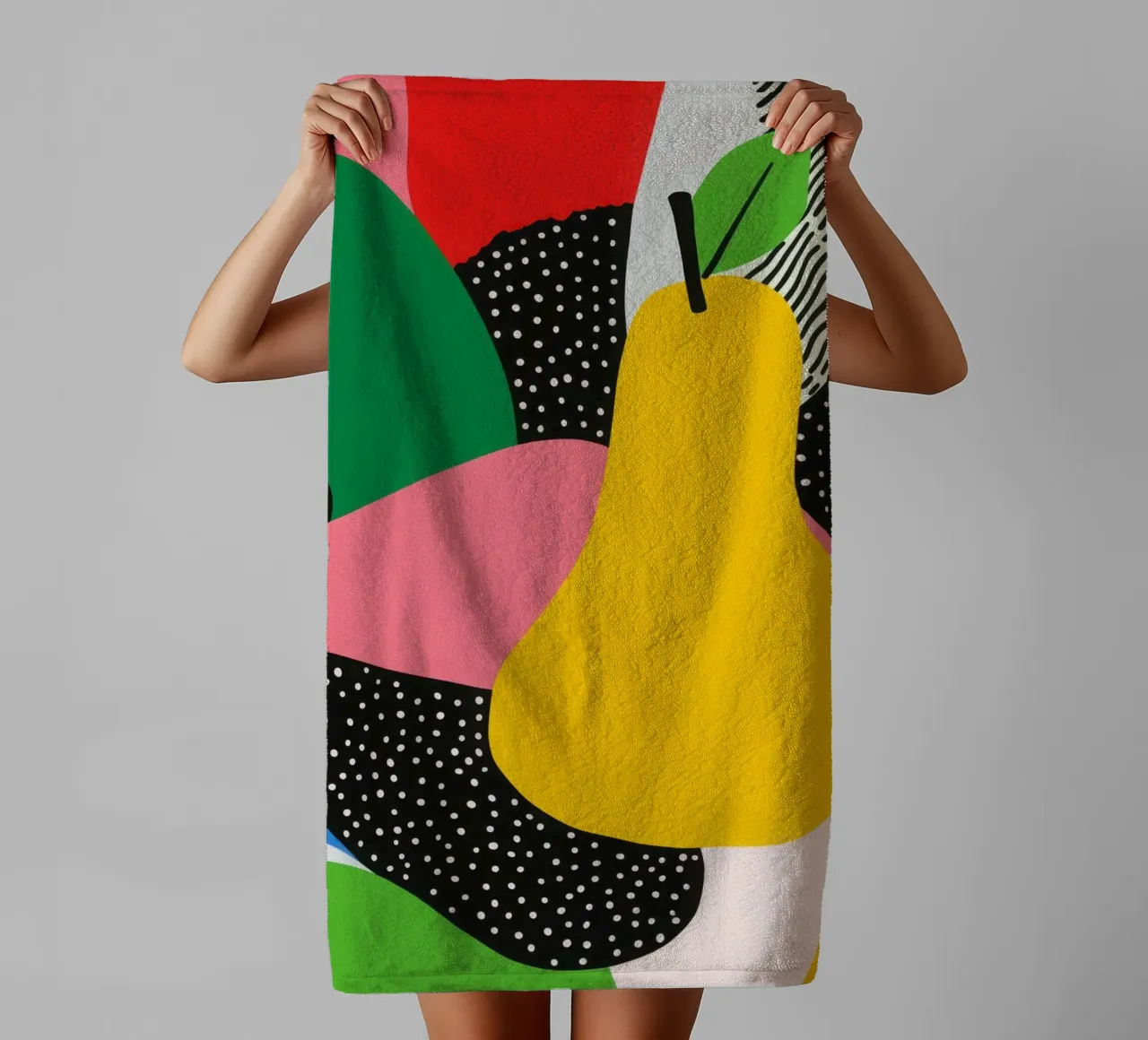 Pop Pear e design grafico asciugamano da bagno da Pop and Fruits - Affiches & posters